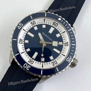 1884 Ceramic bezel Luminous Mens Watch Automatic Movement Sapphire glass Blue Rubber Strap 42MM waterproof Folding buckle Wristwatch