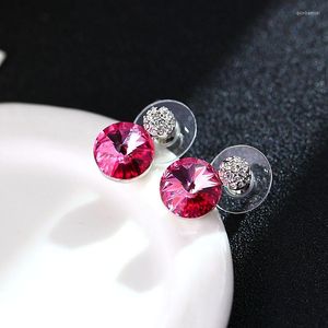 Stud Earrings ER-00037 Korean Fashion Crystal Jewlery Birthday Gift Round Luxury For Women Items With