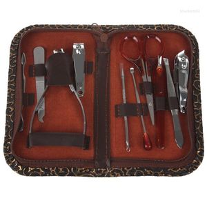 Nagelkitssatser 10 i 1 akrylpaket Rostfritt stål Manikyr Set Portable Utility Tools med Box Cutter Clipper File Knife