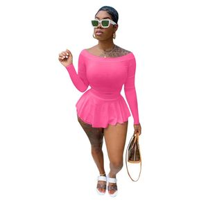 Treno feminino 2023 Produto Solid Color Loungewear Tracksuit Mulheres de dois peças Terno de natação de manga longa Top shorts femininos calças Streetwea