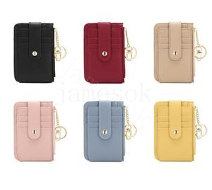 Personalized Keychain Id credit card holders Ultra Slim pu Wallet for gif ladies coin purses df102