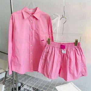 Brand feminino t sucas shorts designer de luxo jovens garotas blush rosa blusas de camisa longa de manga