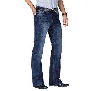 Pantaloni da uomo Jeans svasati grandi Jeans con taglio a stivale Denim a vita alta Classico grigio sciolto Taglia 28-40
