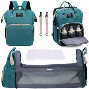 Sacos de fraldas Bolsa de fraldas USB para meninas de meninas Backpack de fraldas com estação de mudança com cama de viagem dobrável grande capacidade à prova d'água 230316