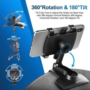 Cell Phone Mounts Holders Car Phone Holder 4 To 7 Inch Tablet Multifunctional Clip Mounting Bracket 360 Degree Rotating Dashboard