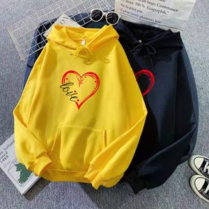 Womens Hoodies Sweatshirts 2023 Streetwear Hoodie Fashion Love Print Spring Autumn Womens Fleece Sweater Long Sleeve Pullover 230316