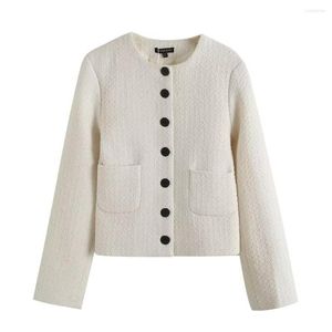 Damenjacken COS LRIS Herbstankunft Damen Casual Design Knopf verziert Rundhalsausschnitt Kurzjacke Mantel Top Mode 06038501712