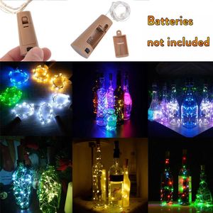 Tiras de LED 10 20 30 LED 1m 2m 3m em forma de cortiça Prata Fio de arame de cobre Fairy Light Wine Bottle for Glass Craft Christmas Diy Party Decor P230315