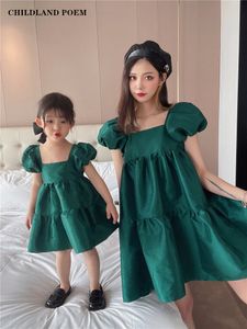 Family Matching Outfits Family Matching Clothes Mother Daughter Matching Clothes Puff Sleeve Family Look Mom And Daughter Dresses Mommy And Me Clothes 230316