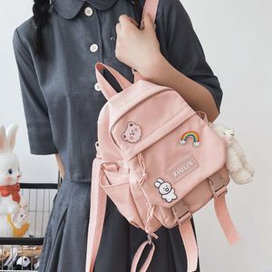 Backpacks Small Backpack Women Cute Multifunctional Dual use School Bags for Teenage Girls Student Kawaii Mini Travel Ruckpack 230314