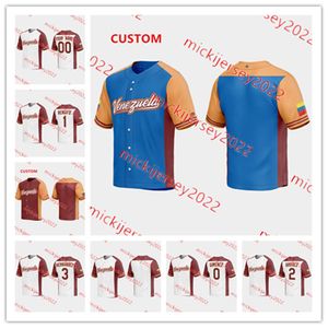 2023 Maglia da baseball WBC Venezuela Cucita personalizzata 14 Gleyber Torres 16 Omar Narvaez 24 Miguel Cabrera 25 Anthony Santander 27 Jose Altuve Maglie Mens Youth