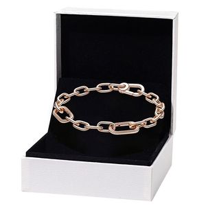 Rose Gold Link Chain Bracelet for Pandora 925 Sterling Silver Fashion Party Jewelry For Women Men Girlfriend Gift Hand Chain designer Bracelets with Original Box Set