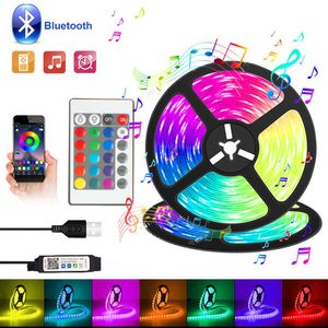 LED -remsor LED -striplampor LED TV -bakgrundsbelysning Bluetooth Ice Lights för färg LED 5050 RGB TAPE RUM DECORATION 1M 2M 3M 4M 5M 30M LUCES LED P230315