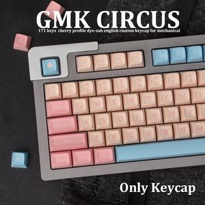 GMK Circus Keycap 171 Anahtarlar Çift Çekim SA Profil MX Switch Mekanik Klavye İngilizce Özel Anahtar Kapağı Kızlar Pembe