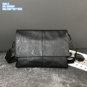 vendita all'ingrosso borsa a tracolla da uomo 2 stili semplice e versatile zaino in pelle tinta unita flip borsa da uomo multistrato classico pacchetto di stampa a pois 6002 #