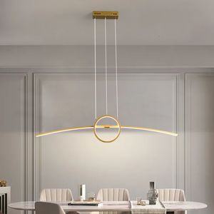 Iluminação inteligente L100cm Creative Modern Led Pinging Lights Hlanging para sala de jantar Living Kitchen 85265V Home Alexa 230316