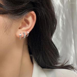 Stud Earrings PANJBJ 1PC Silver Gold Color Zircon Earring For Women Girl Gift Triangle Geometry Hiphop Jewelry Drop Wholesale