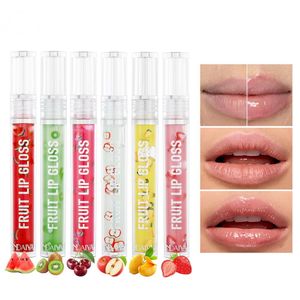 Handaiyan Make-up-Lippenöl, Fruchtlippenglanz-Essenz, Kirsch-Kiwi, 6 Farben mit Vitamin E, Feuchtigkeitscreme, nahrhaft, feuchtigkeitsspendend, glänzender Make-up-Lipgloss