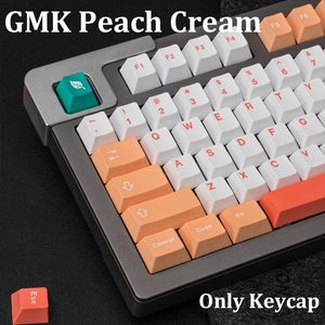 GMK Peaches Cream Large Set Cherry Profile PBT KeyCap Dye-Sub English Custom Personality KeyCaps för Mechanical Keyboard 61/64/