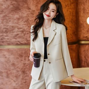 女性のスーツブレザーファッションパンツとジャケット付きエレガントな女性ビジネススーツスプリングプロフェッショナルOLスタイルワークパンツスーツズボンセット230316
