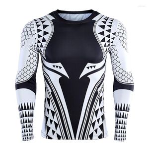 Men's T Shirts S-4XL 3D Printed Men Compression Shirt Gothic Character Cosplay Costume Long Sleeve Tops For Male Fitness Cloth