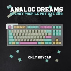 Analog rüyalar 191 tuşlar kiraz profili PBT Keycap Boya-Sub İngilizce Japon Özel Kişilik Mekanik Klavye 61