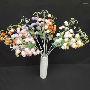 Dekorativa blommor Phoenix Orchid Silk 1st Artificial Decoration Accessories Love Gift Fake Plants Bedroom House Decor