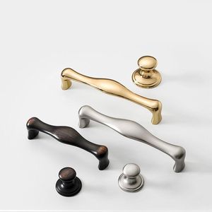 Handles Light Gold/Matte Silver Zinc Cabinet Wardrobe Handle And Knobs Drawer Pull Morden Furniture Door Hardware & Pulls