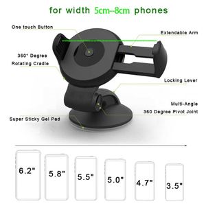 Cep Telefon Montajları Tutucular Araba Telefon Tutucu Araba Gösterge Tablosu Tutucu Ön Cam Standı Akıllı Telefon Evrensel Stand Braket Araba Stil