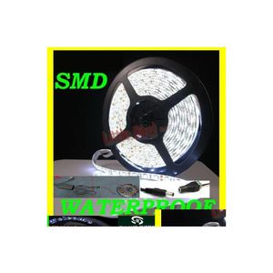LEDストリップ5m明るいシテストリップライト3528 SMD防水柔軟な300 LEDコネクタ電源付き温かい白いシングルカラー12V DHULW