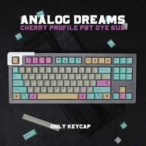GMK Analog Dream 191 Keys Cherry Perfil PBT keycap Dye-Sub Inglês Personalidade Custom CAPS CAPS PARA TECHADO MECÂNICO 61/64