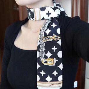 Дизайнер L Письмо шелк шарф шарф для женской моды с длинной ручкой с длинной ручкой шарф парижский плечо рюкзак лента лента