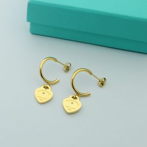 Luxus-Designer-Herz-Ohrstecker mit Markenlogo, 316L-Edelstahl, 18 Karat Gold, Silber, Rose, Damen-Buchstabe, Logo, Gravur, Liebe, Diamant-Ohrringe, Mädchen-Hochzeitsschmuck