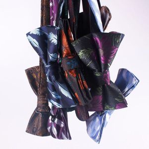 Bow Ties Man Bowtie Vintage Floral Butterfly Knot poliester Jacquard dla mężczyzn akcesoria weselne