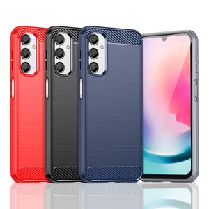 Samsung Galaxy A24 A14 4G A34 A54 5G A22E A23E A04 M13 M23 XCOVER 6 PRO M33 M53 A23 A03Sショックプルーフケースカバーのための炭素繊維ソフトTPUケース