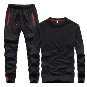 Männer Trainingsanzüge Herbst Bestickte Hose Oansatz Langärmelige Casual Anzug Trainingsanzug Männer Track Zwei Stück Streetwear Kleidung Pullover Herren Sets