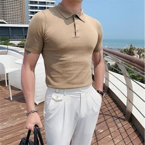ماركات أزياء Polos للرجال بولو قميص الرجال الصيف النحيف في حالة قصيرة من الأكمام الصلبة ألوان بولوس غير الرسمية الأعمال الرسمية للبولو للرجال 230316