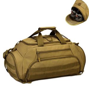 ダッフルバッグ 35L ミリタリーバックパックリュックサック戦術モール軍ナイロン防水 14 インチラップトップパッケージカメラバッグ男性旅行ダッフル