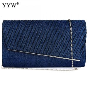 Bolsas de noite bolsa de noite de embreagem azul com bolsas de cadeia para feminino para festas de casamento de moda embreagens de luxo e bolsa saco feminino 230316