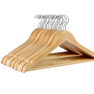 Hangers Racks 10/20pcs Clothes Hanger Anti-slip Drying Rack Wardrobe Space Saver Clothing Storage Rack First Class Solid Wood Clothes Hanger 230316