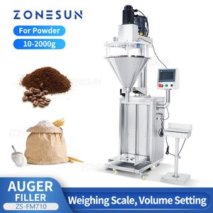 ZONESUN Polvere Coclea Riempitrice Semi Automatica Bilancia Farina di Grano Spezia Proteina Bottiglia Vaso Quantitativo ZS-FM710