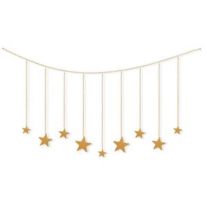 Decorative Figurines Objects & Hanging Po Display Wooden Stars Garland With Metal Chains Picture Frame Collage Wood Clips Wall Art Decoratio