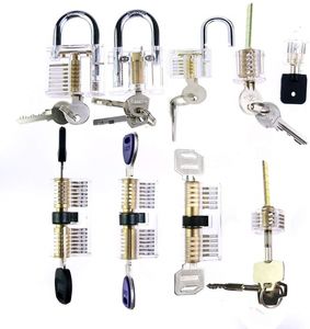 Door Locks s 9pcs Transparent Locks Locksmith Practice Lock Set 001 230314