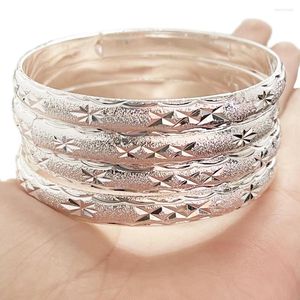 Bangle 8mm Ethiopian Silver Bracelet Dubai Women Fashion Africa White Middle East Wedding Luxury Jewelry Gift