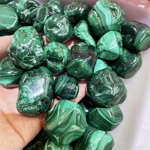 Decorative Figurines 0.5kg Natural Malachite Tumbled Stones Bulk Healing Crystals Reiki Polished Real Gemstone Aquarium Decoration Material