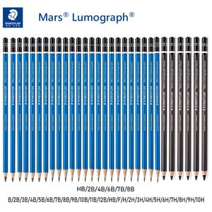 Pennor 24/30st Tyskland Staedtler 100 Mars Lumograph Ritning Sketching Pencils Blue Rod/Black Rod Drawing Design Pencil Art Supplies 230314