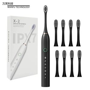 smart electric toothbrush Sonic electric toothbrush 6-speed 3-color adult rechargeable soft-bristle couple male and female students waterproof toothbrush 230314