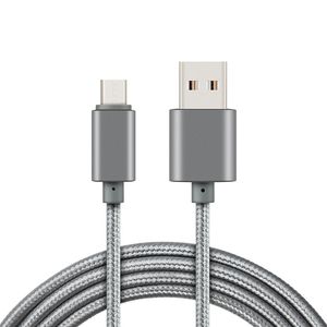Metallhus flätade mikro USB -kablar 2A Hållbar höghastighetsladdningstyp C -kabel med 10000 böj livslängd för Android smarttelefon