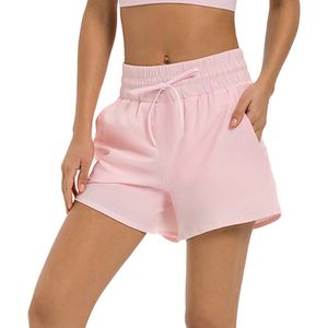 Ny svettande Wicking Drawcord midja lättvikt andas kvinnor som kör träning gym fitness yoga shorts