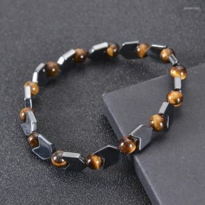 Strand Hematite Elastic Magnetic Magnet Bracelet String Beads 6Mm Tiger Eye Therapy Health Jewelry